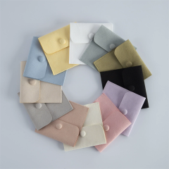 Moyi Velvet Snap Button Jewelry Pouch Bags Soft Storage Pouch For Ring Earring & Necklace