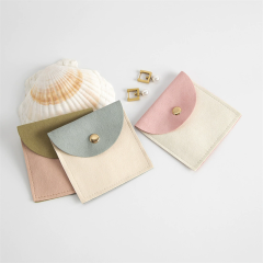 Moyi Velvet Jewelry Pouch With Snap Closure Macaron Color Jewelry Organizer