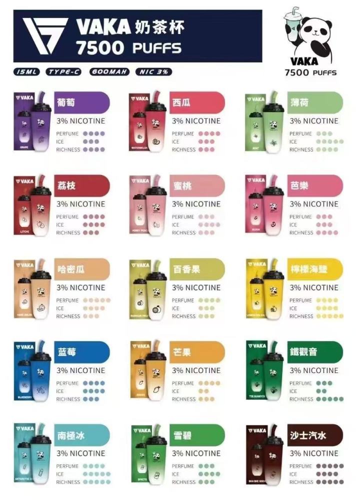 【VAKA 奶茶杯 7500puff】台灣現貨 一次性電子煙/專屬於您的濃郁奶茶時光