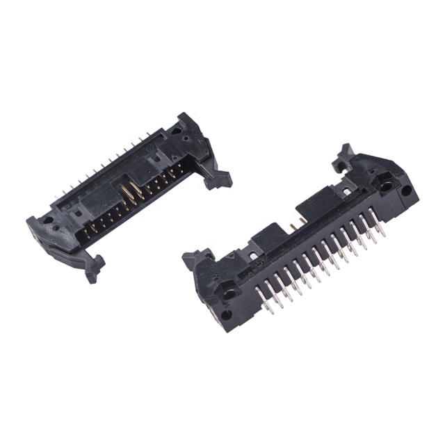 LECHUAN SMT Shrouded IDC Male Ejector Header Connector 6/8/10/14/16/20/26/30/34/40/50/60/64P 2.54mm Pitch Straight Right PCB