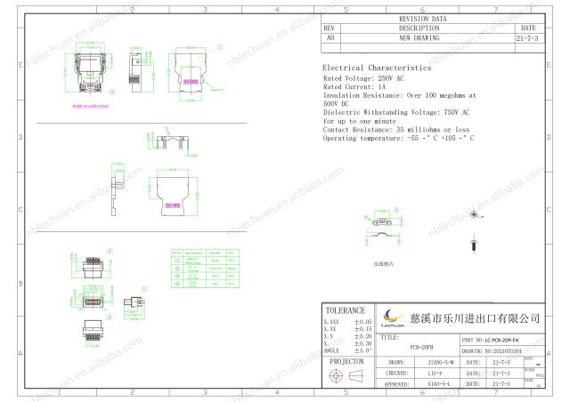 Lechuan FANUC Servo Motor Encoder Connector Plug with 20 Pins Soldered for Easy Installation  A02B-0120-K301 PCR-20F
