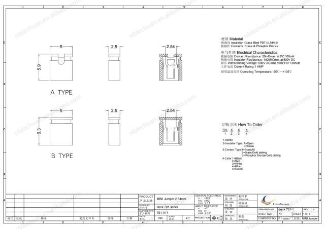 Mini 2-Pin Jumper Connector Board Female Socket 2.54mm Pitch Black Red for Power Application Tin Contact Material
