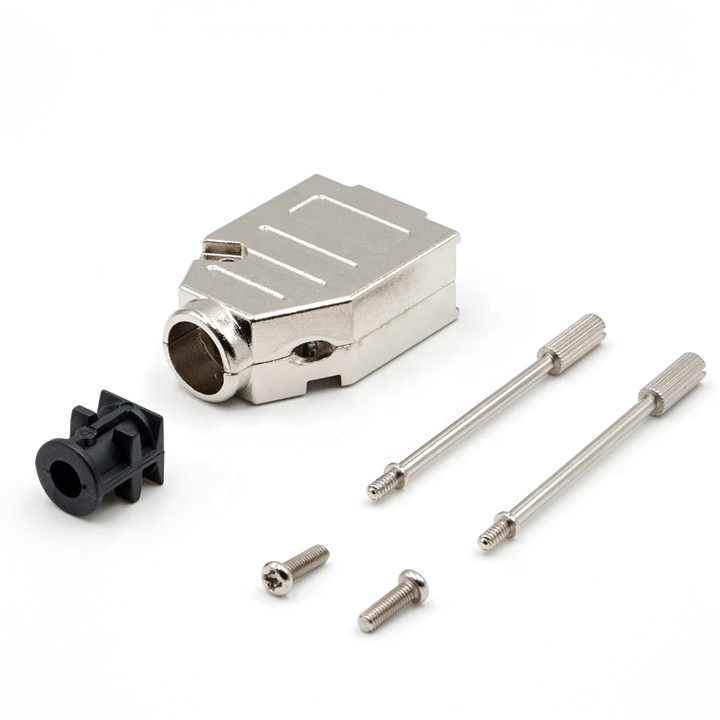 LECHUAN 9-Pin Metal Hood Kit High Density Two Piece Backshell with 9 Position D-SUB COVER Zinc-Plating Straight 9Pin Connectors