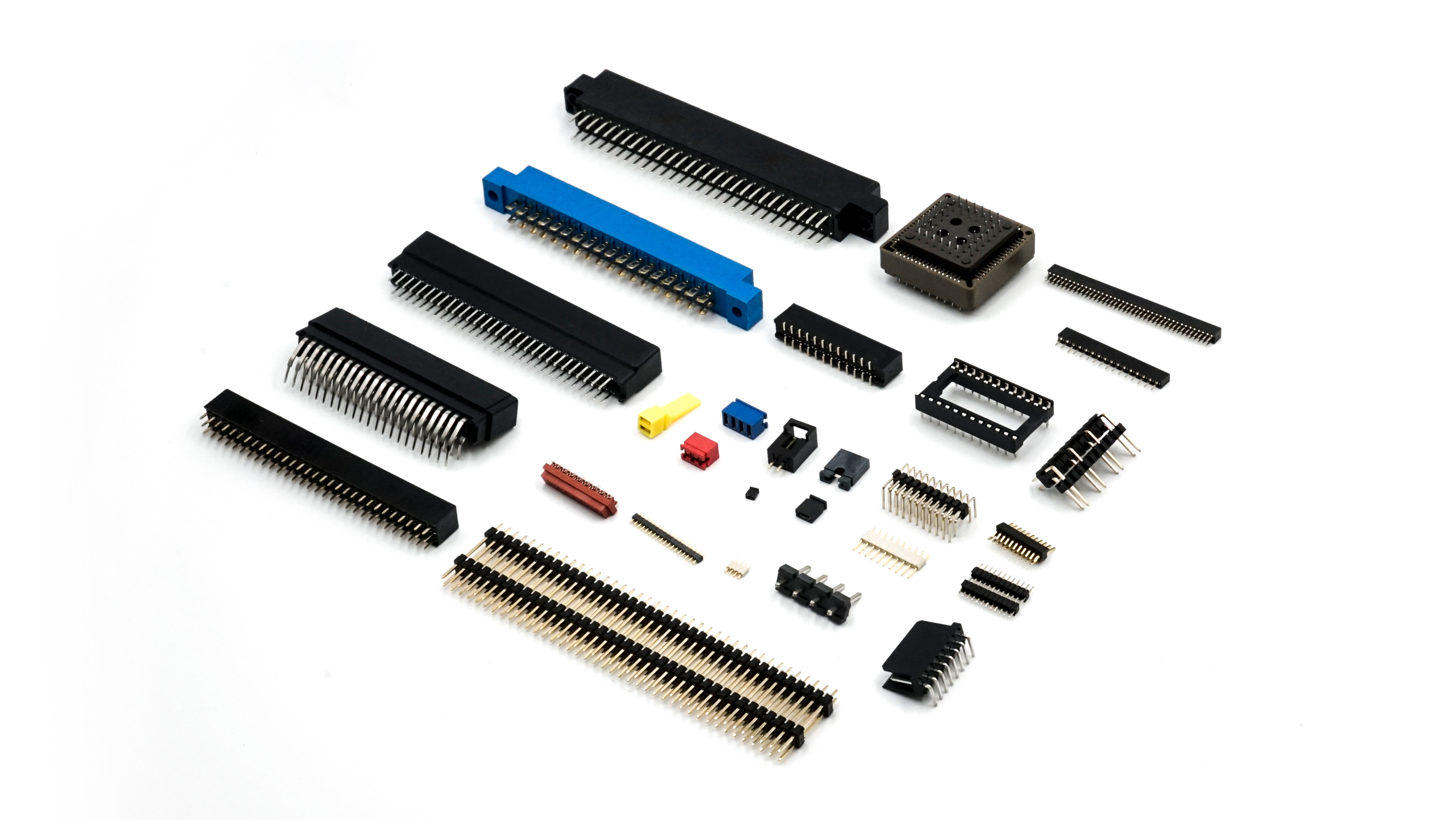2.54mm Pitch Edge Connector Slot for 24Pin/44Pin/56Pin/60Pin/72Pin/86Pin/100Pin Cards Straight Mounting Ear for Power PCB