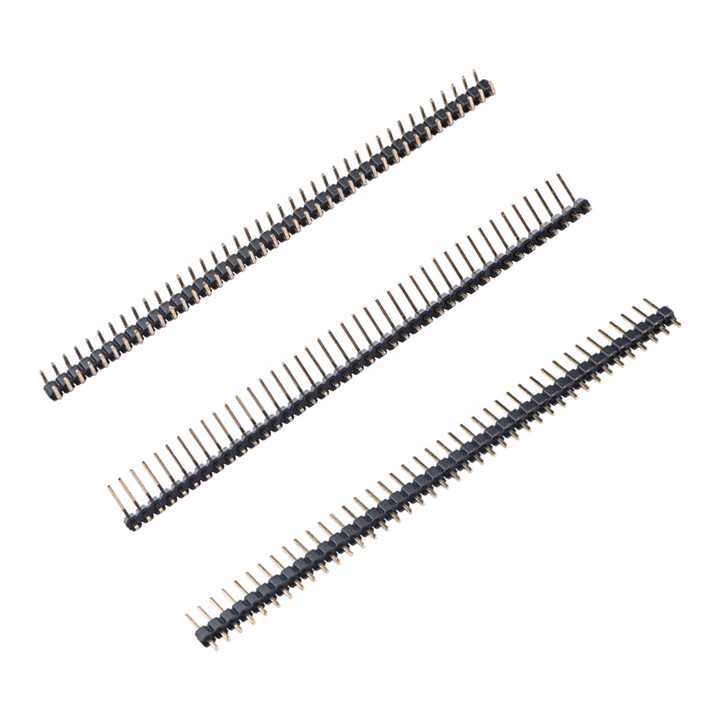 LECHUAN 40 Pin Header 2.54mm Pitch Single Row Gold Pin THT Straight Right Angle SMT Male Brass Contacts PCB Plated Brass