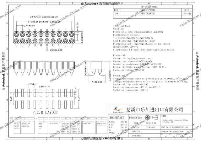 LECHUAN SMT Machined Pin Header Single Row Dual Row 2.54/1.27/2.0mm Female Header Straight Right Angle for PCB 17.8mm
