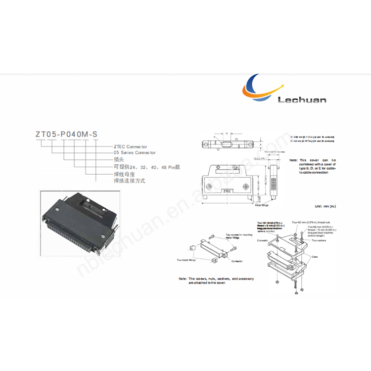 Lechuan 40P MITSUBISHI Servo Motor   A6CON1  PLC Module I/O Connector SCSI Connector FCN-360C040-B+FCN-361J040-AU