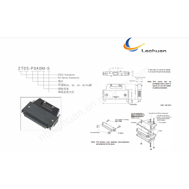 Lechuan 40P MITSUBISHI Servo Motor   A6CON1  PLC Module I/O Connector SCSI Connector FCN-360C040-B+FCN-361J040-AU
