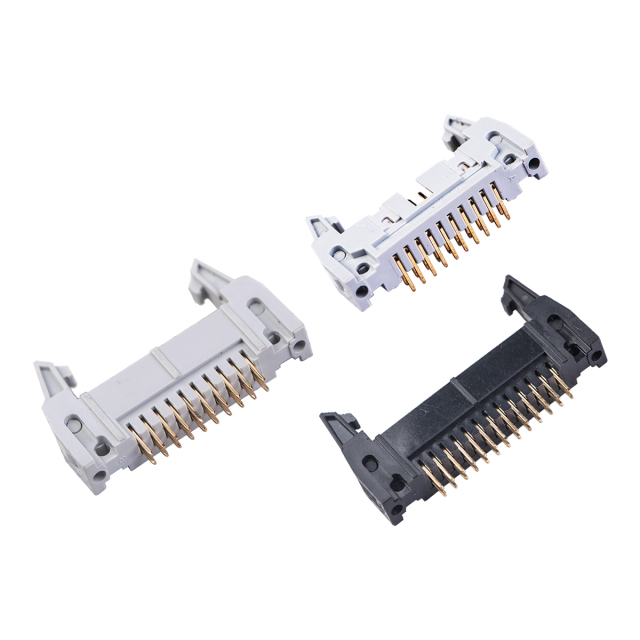 LECHUAN 1.27mm Pitch Straight Right Angle SMT IDC Male Ejector Header Connector 10P with Nylon Housing Copper Contact Material