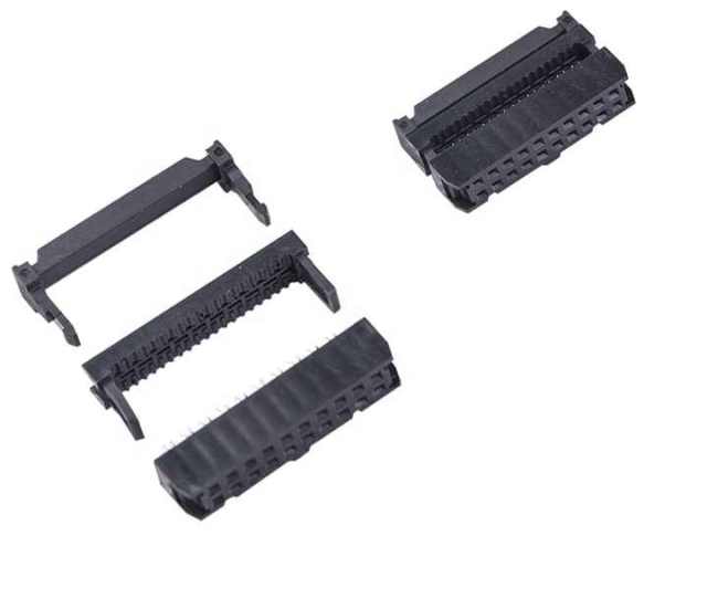 LECHUAN Female Header Socket 2.54mm Pitch IDC 6/8/10/12/14/16/18/20/24/26/30/34/40/50/60/64P Flat Ribbon Cable Copper Nylon