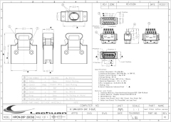 LECHUAN 3M Replaced 1.27mm SCSI MDR Mini D Ribbon 20Pin  I/O  Connector Solder 10120-3000PE Male Plug Buckle Type Connector