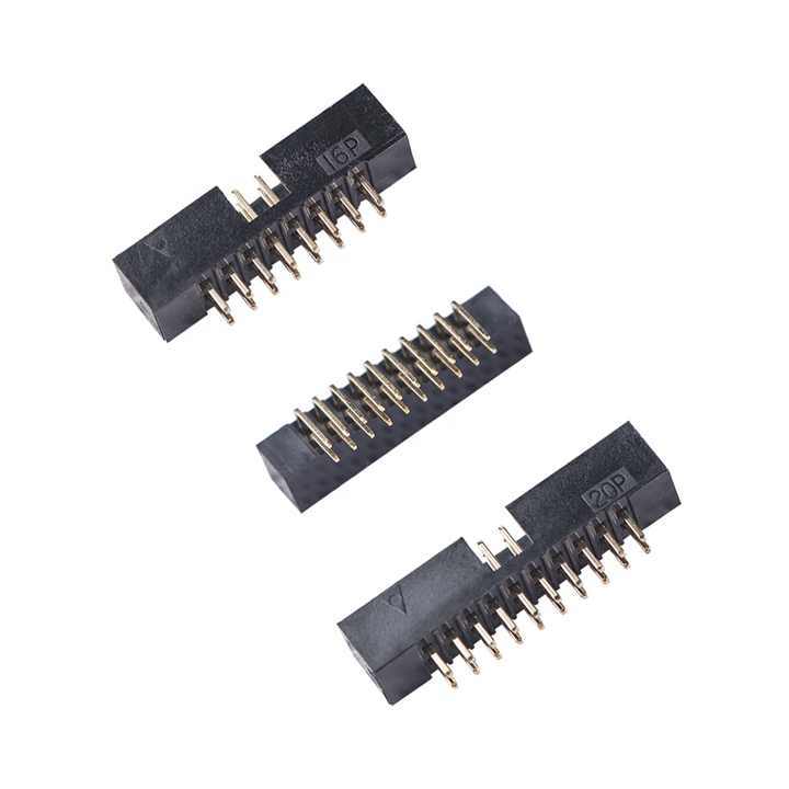 LECHUAN 180 Degrees Straight Right Angle SMT DIP Brass Gold Plated Male Box R PCB Header Connector 2.0mm Pitch Copper Nylon