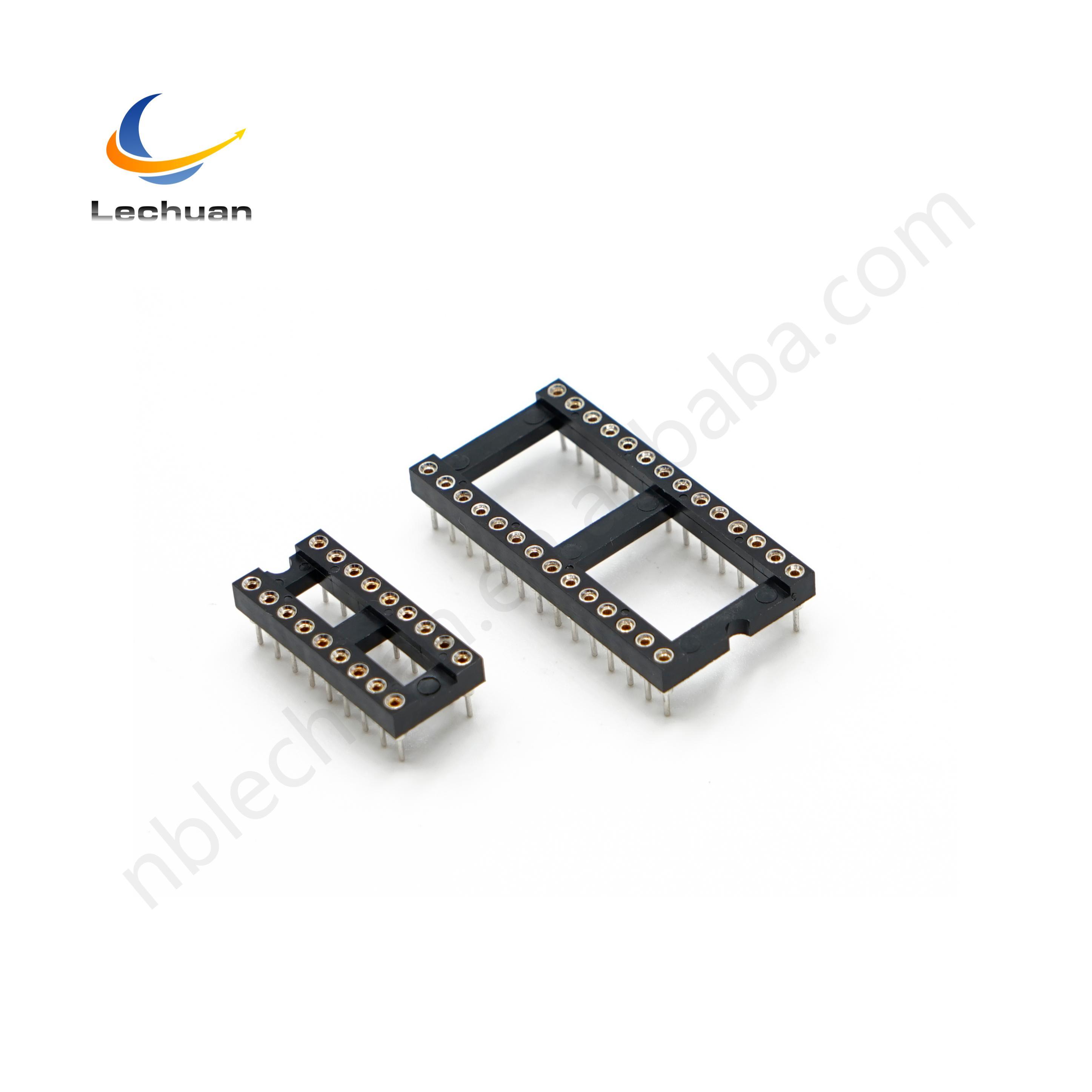 LECHUAN 40Pin IC Socket DIP Pin Dual Row Machined 1.27/2.54/7.62/10.16/15.24MM Pitch Straight Right Angle SMT for ICs