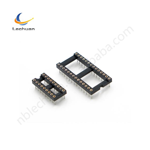 LECHUAN 40Pin IC Socket DIP Pin Dual Row Machined 1.27/2.54/7.62/10.16/15.24MM Pitch Straight Right Angle SMT for ICs