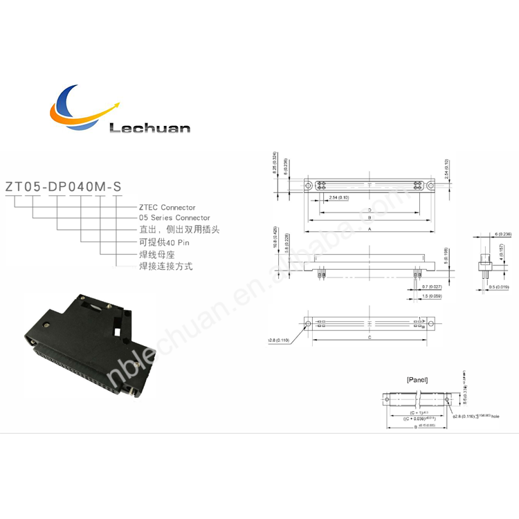 Lechuan 40P MITSUBISHI Servo Motor   A6CON1  PLC Module I/O Connector SCSI Connector FCN-360C040-B+FCN-361J040-AU