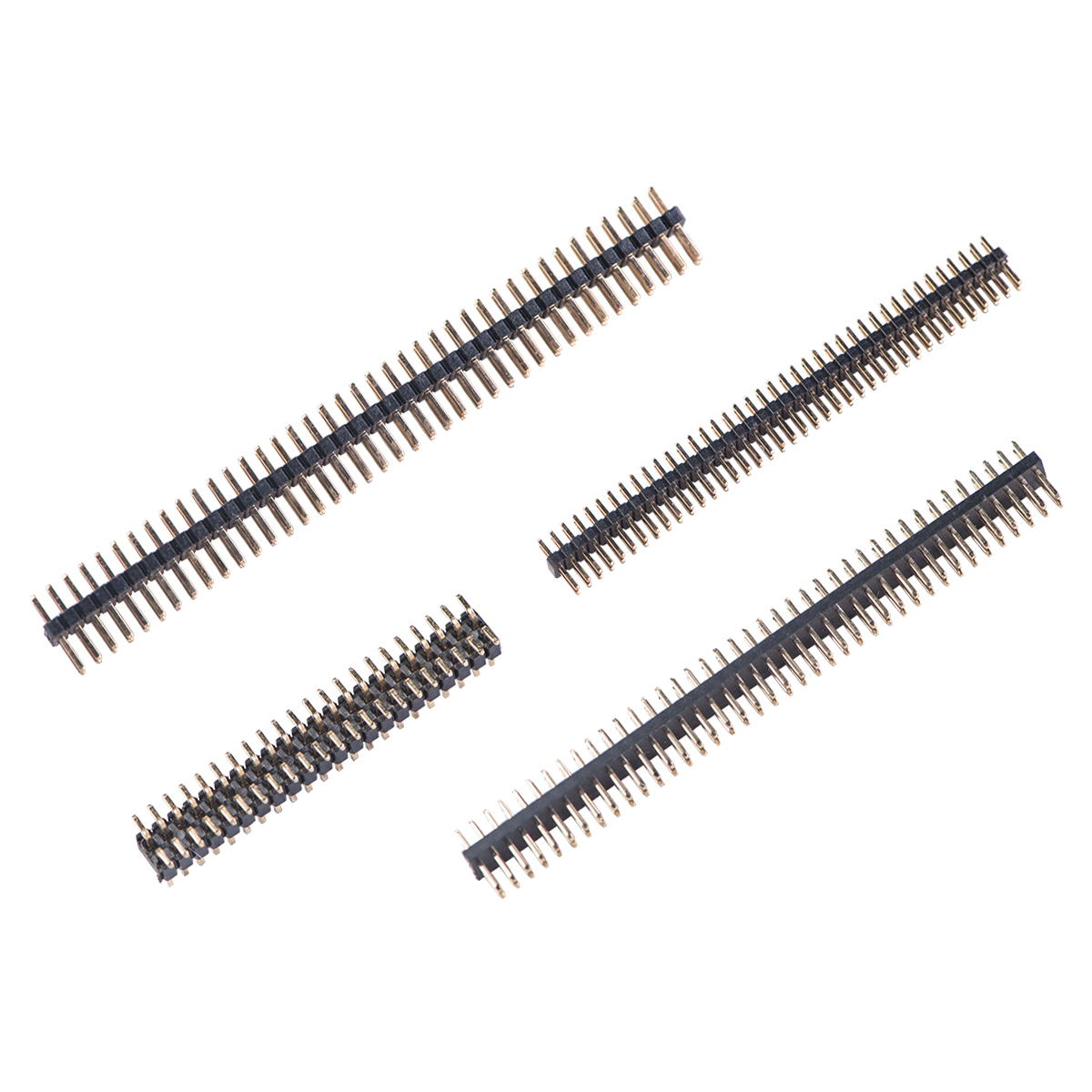 LECHUAN 40 Pin Header 2.54mm Pitch Single Row Gold Pin THT Straight Right Angle SMT Male Brass Contacts PCB Plated Brass