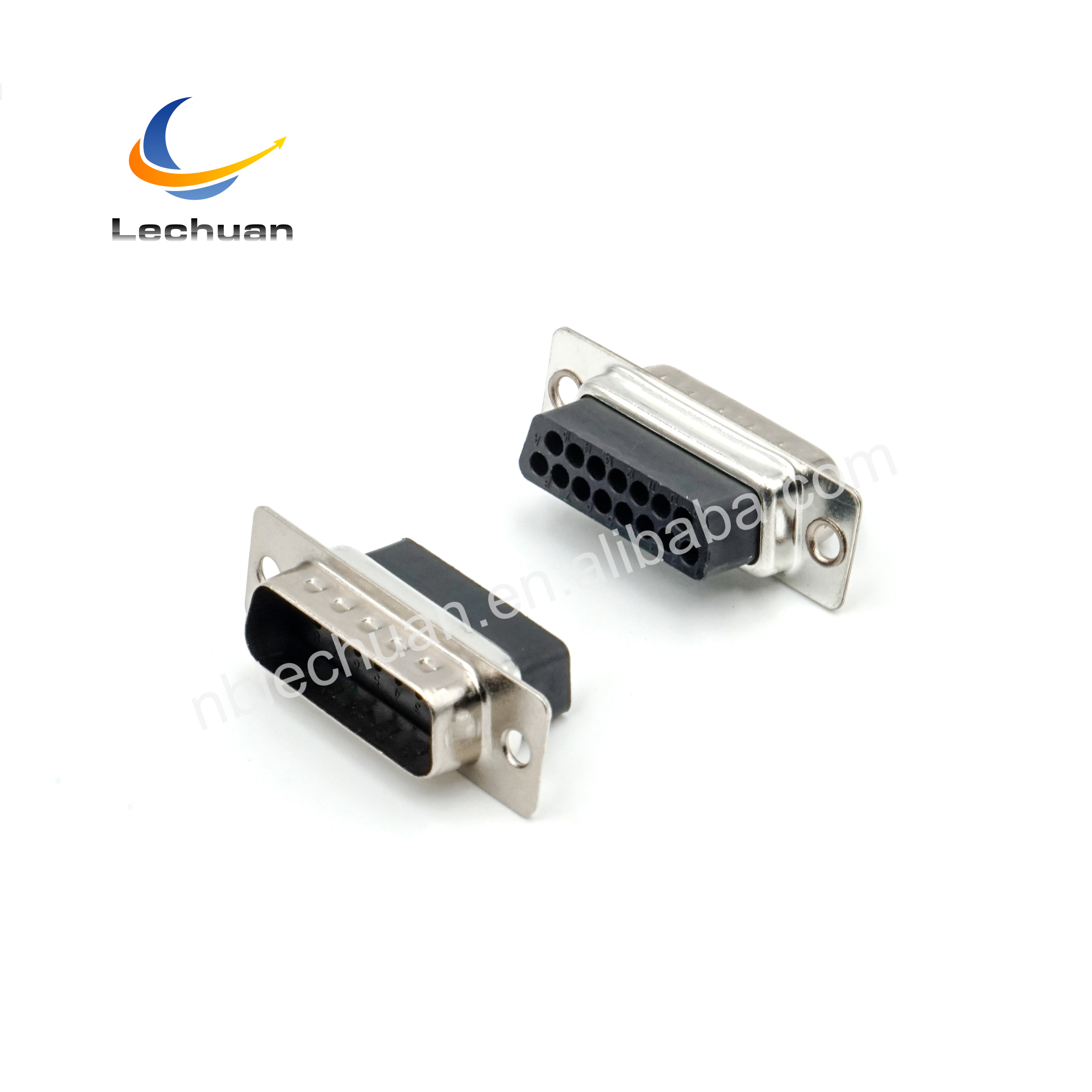 LECHUAN Factory Supply D-SUB Connector 9-37P Waterproof Male Female Receptacle Cable to Cable Straight Crimp Type Terminals