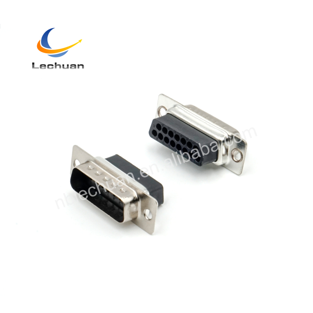 LECHUAN Factory Supply D-SUB Connector 9-37P Waterproof Male Female Receptacle Cable to Cable Straight Crimp Type Terminals