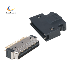 LECHUAN 3M 50Pin Buckle Latch Type SCSI MDR Mini D Ribbon I/O 10150-3000PE Straight Male Plug Wrench Connector