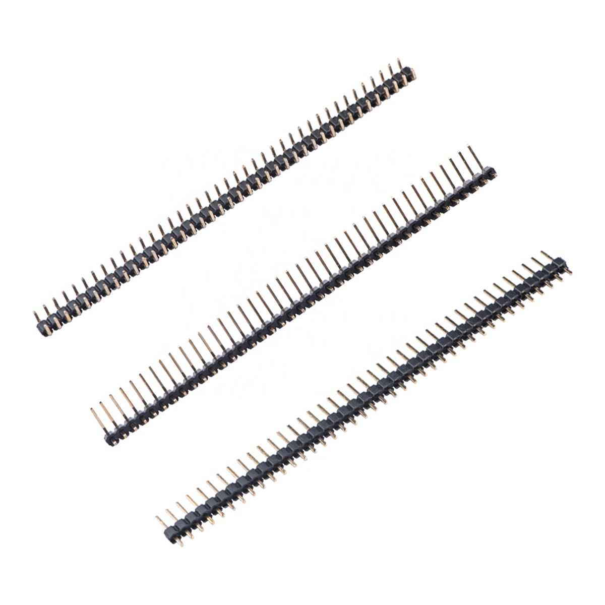 LECHUAN 40 Pin Header 2.54mm Pitch Single Row Gold Pin THT Straight Right Angle SMT Male Brass Contacts PCB Plated Brass