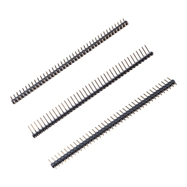 LECHUAN 40 Pin Header 2.54mm Pitch Single Row Gold Pin THT Straight Right Angle SMT Male Brass Contacts PCB Plated Brass