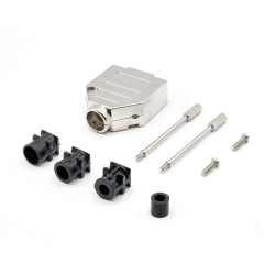 LECHUAN 15P Metal Hood Kit with 15 Position D-SUB Connectors Factory Supply Two Piece Zinc-Plated Straight Shell Cover