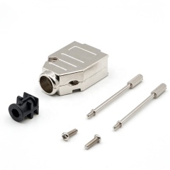 LECHUAN 9-Pin Metal Hood Kit High Density Two Piece Backshell with 9 Position D-SUB COVER Zinc-Plating Straight 9Pin Connectors