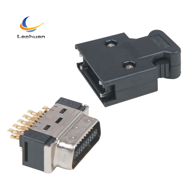 LECHUAN Factory Wholesale Mini 10120-3000PE Straight Male D Ribbon I/O Connector 3M 20-Pin Buckle Latch Type 14P 36P 50P 10P