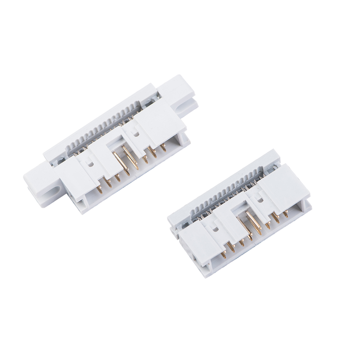 LECHUAN 1.27mm Pitch 2*10P 180 Degrees Straight Right Angle DIP Brass Gold-Plated Male Box Header PCB Connector