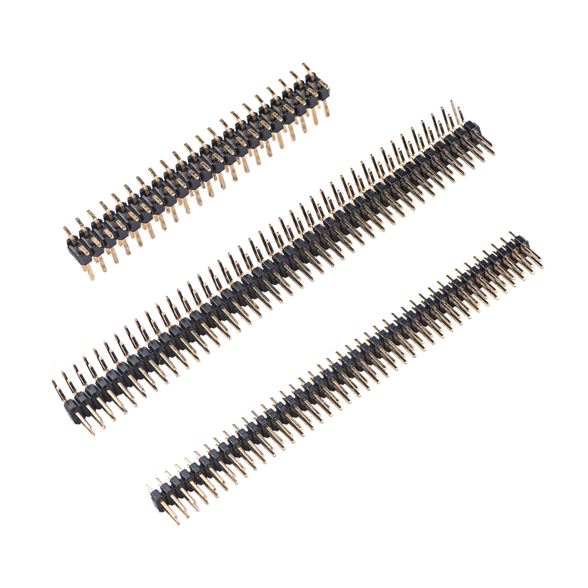 LECHUAN 40 Pin Header 2.54mm Pitch Dual Row Brass Contacts Gold Pin Plating THT Straight & Right Angle SMT for PCB Applications