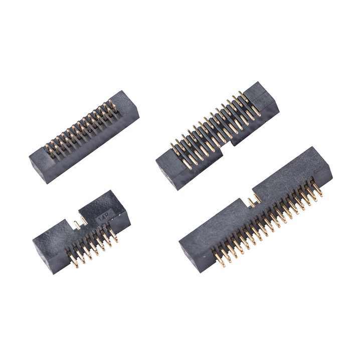 LECHUAN 1.27mm Pitch 2*10P 180 Degrees Straight Right Angle DIP Brass Gold-Plated Male Box Header PCB Connector