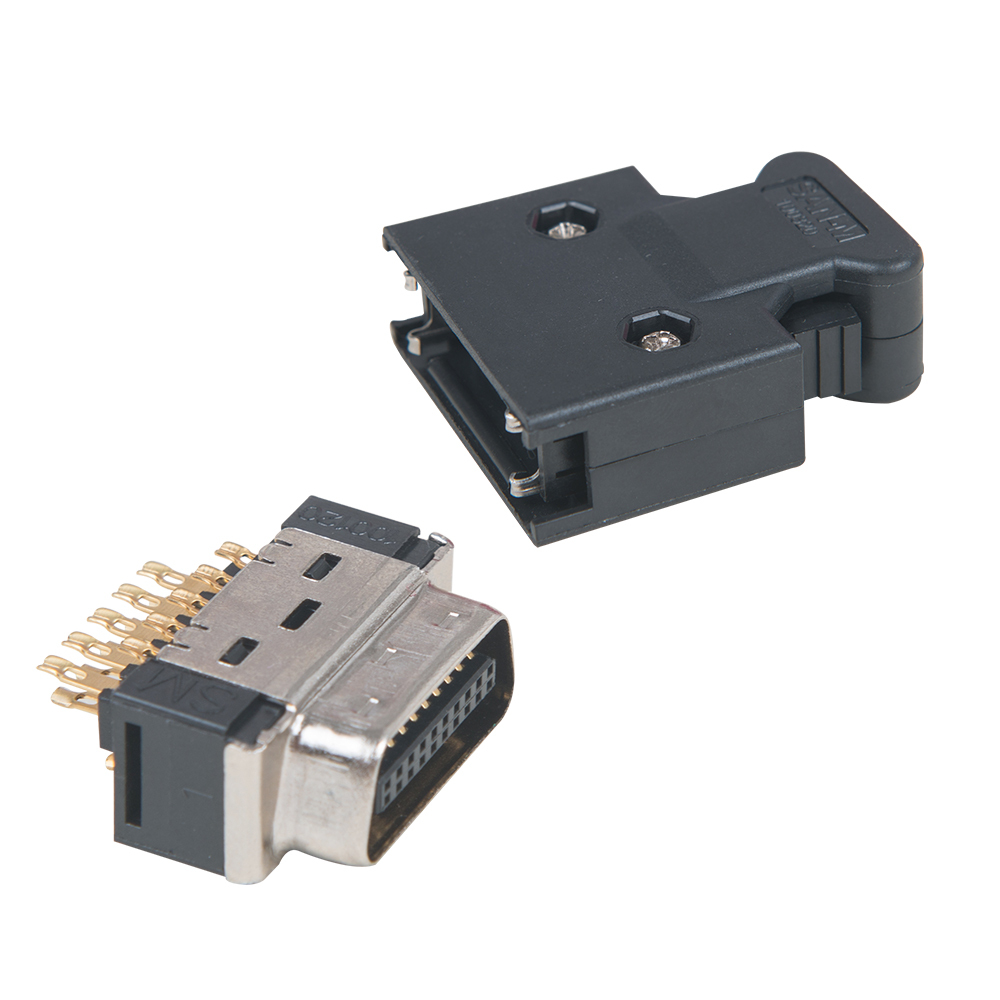 LECHUAN 3M Replaced 1.27mm SCSI MDR Mini D Ribbon 20Pin  I/O  Connector Solder 10120-3000PE Male Plug Buckle Type Connector