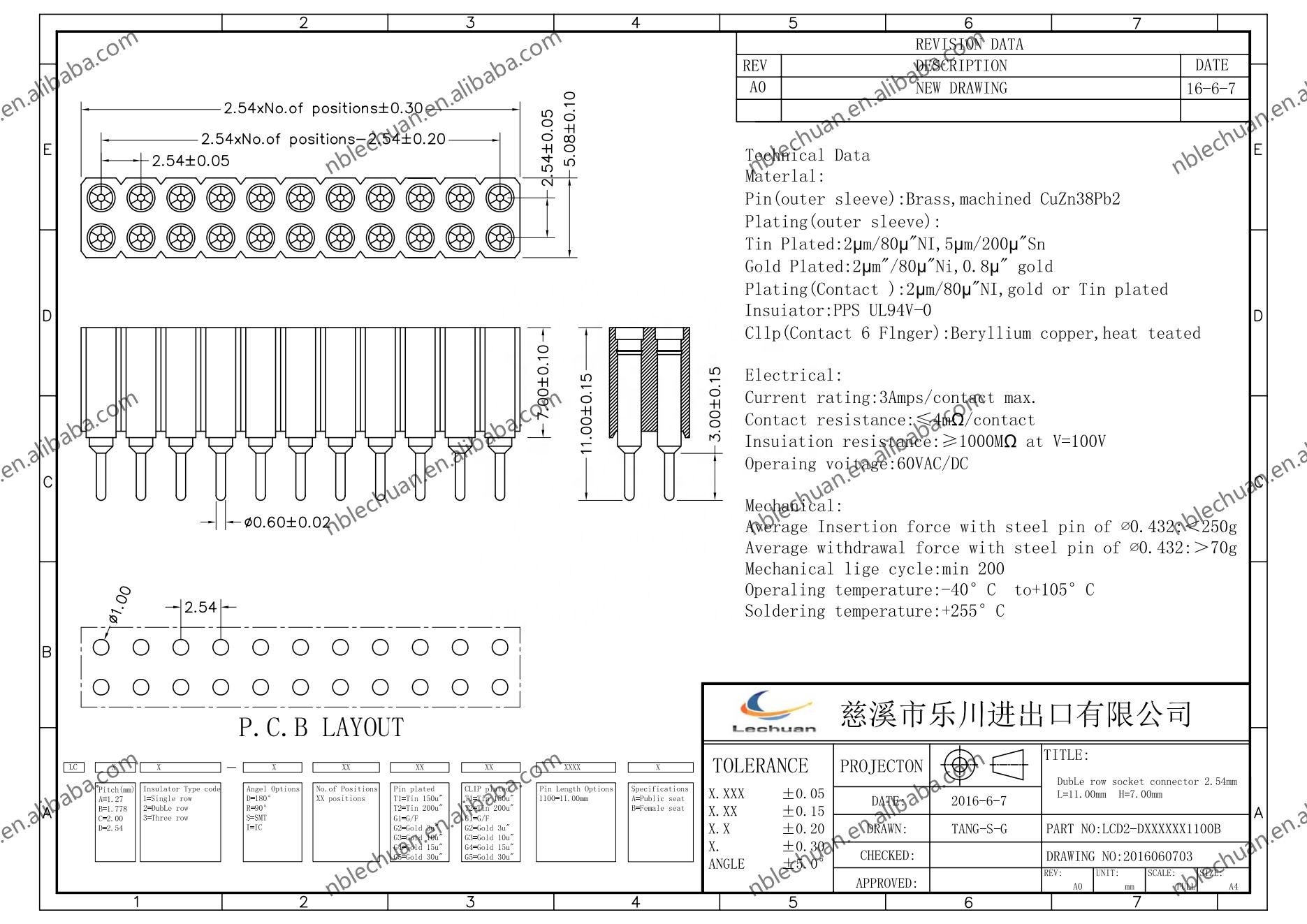 LECHUAN SMT Machined Pin Header Single Row Dual Row 2.54/1.27/2.0mm Female Header Straight Right Angle for PCB 17.8mm