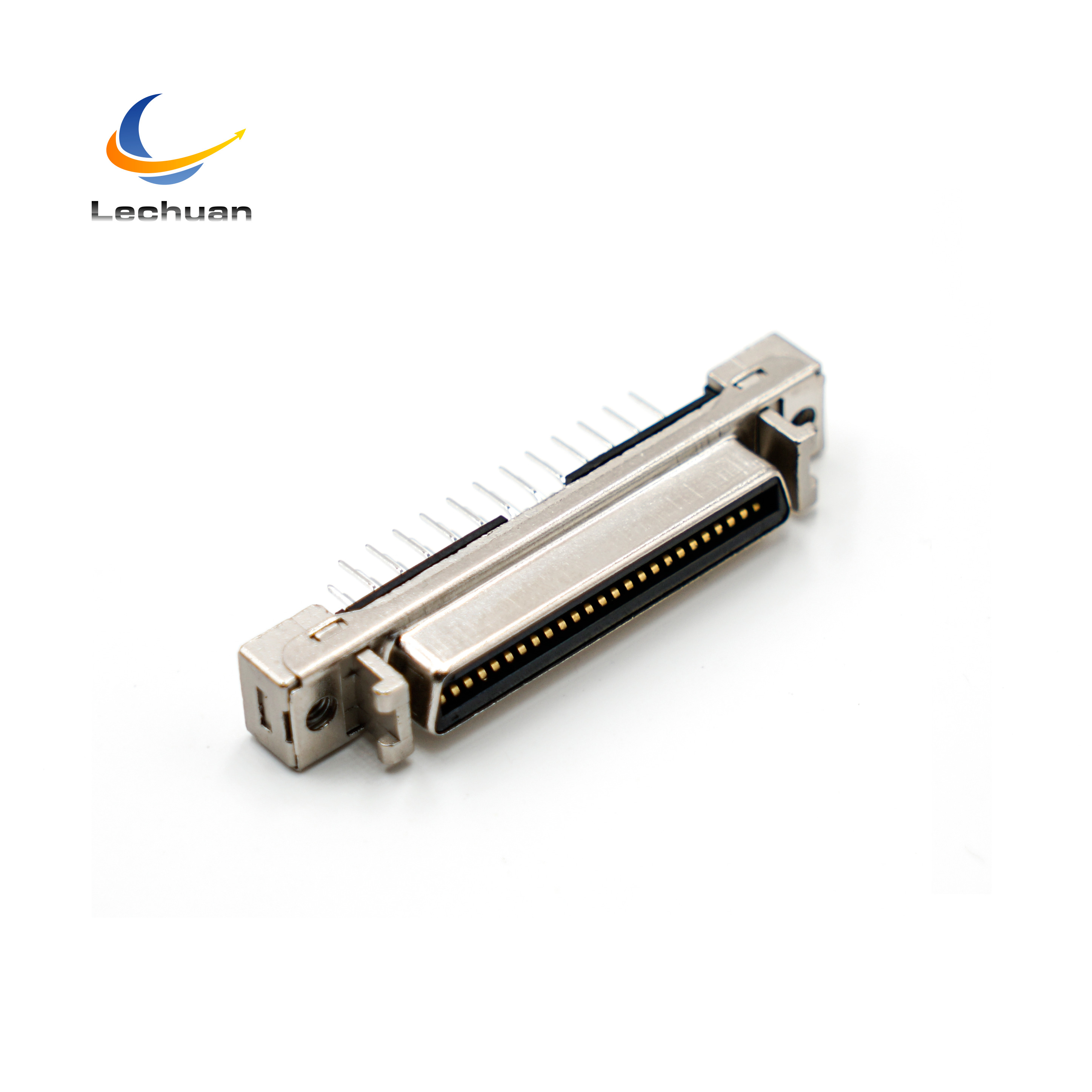 LECHUAN 3M Replacement Hole PCB Socket 1.27mm Pitch Solder Quick Latch 10250-6212PC Female 50Pin Straight SCSI Connector