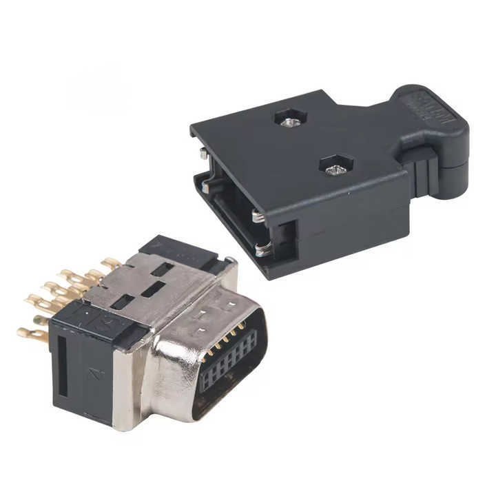 LECHUAN 3M 14-Pin Straight Solder Wire Mounting Connector 2 Rows Buckle Type 50P Terminals 10114-3000PE SCSI MDR I/O Plug Wrench