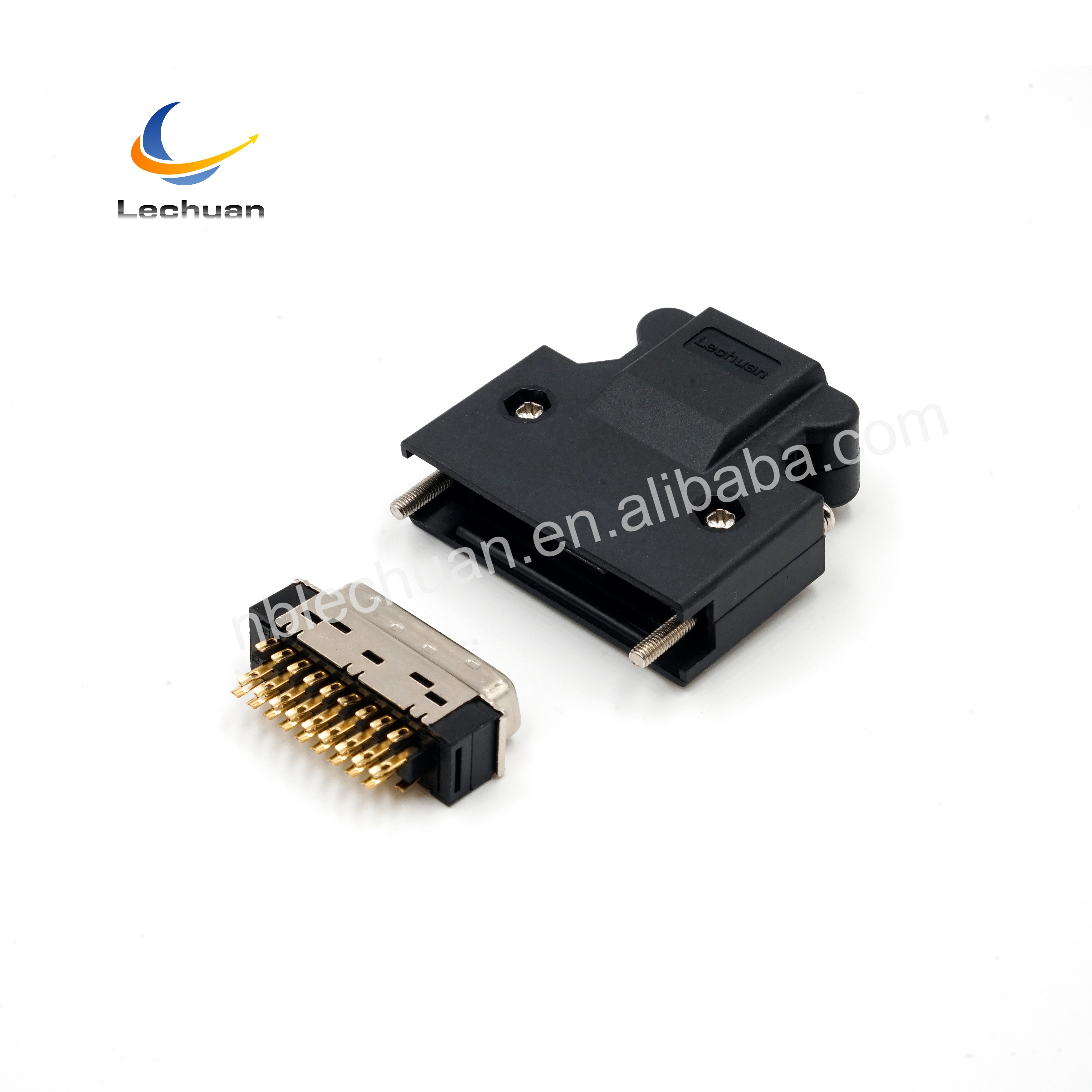 LECHUAN MDR 36Pin Gold SCSI Servo Motor Connector Bolt Type 10336-52A0-008 10136-3000PE 10136-3000PC Male Plug Copper Power