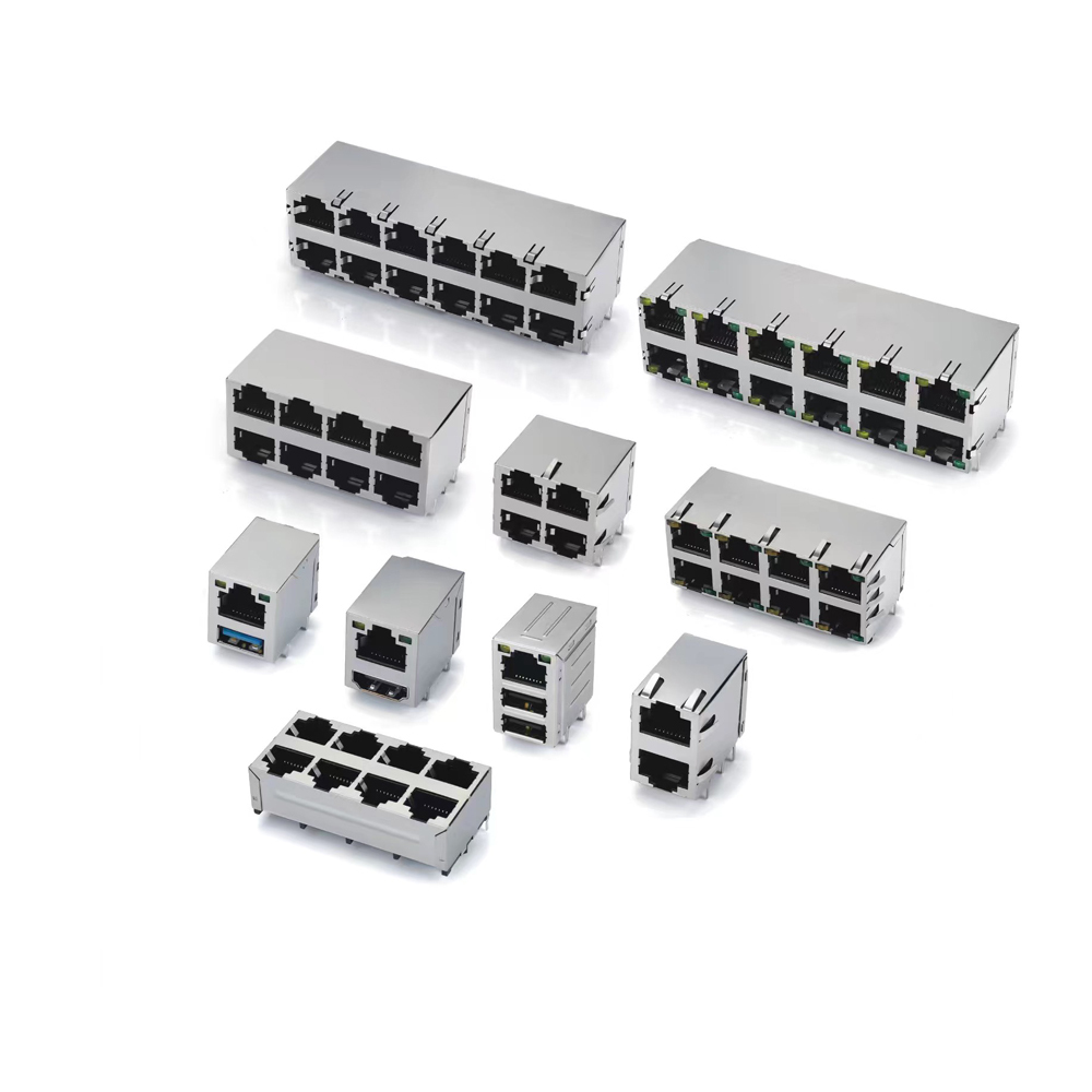 LECHUAN Single Layer RJ45 Empty Bag Connector IP65/IP66 Waterproof Solder PCB Wire Adapter Terminal Custom RJ45 Ethernet