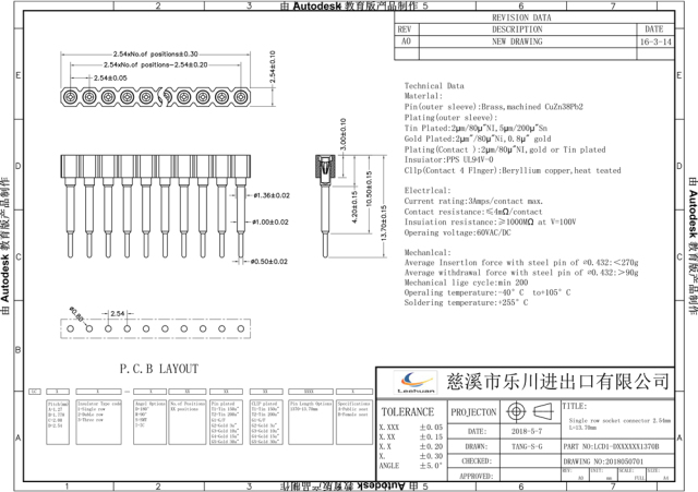 LECHUAN SMT Female Header Single Dual Row 2.54 1.27 2.0 2.54mm Pitch Straight Right Angle 13.7mm Pin Length for PCB Application