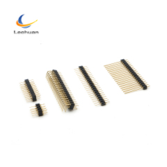 LECHUAN 40 Pin Header 2.54mm Pitch Dual Row Brass Contacts Gold Pin Plating THT Straight & Right Angle SMT for PCB Applications