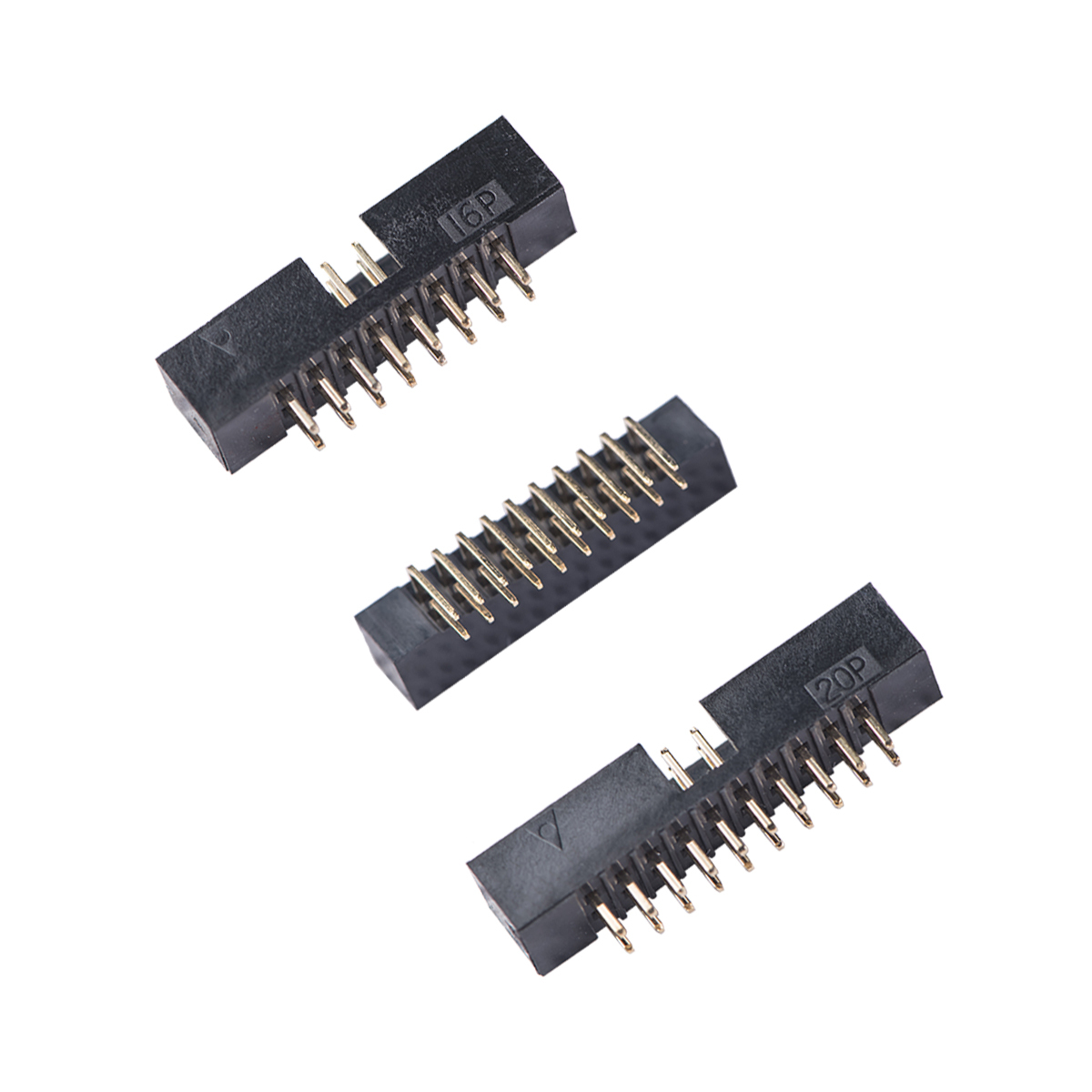 LECHUAN 1.27mm Pitch 2*10P 180 Degrees Straight Right Angle DIP Brass Gold-Plated Male Box Header PCB Connector