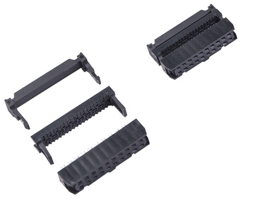 LECHUAN Female Header Socket 2.54mm Pitch IDC 6/8/10/12/14/16/18/20/24/26/30/34/40/50/60/64P Flat Ribbon Cable Copper Nylon