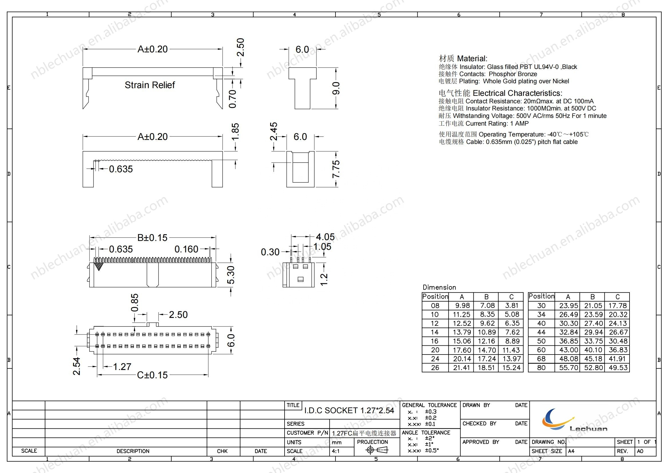 LECHUAN 10-Pin IDC Female Header Socket 2.54mm Pitch Flat Ribbon Cable Wire Board Connector Product Category Connectors