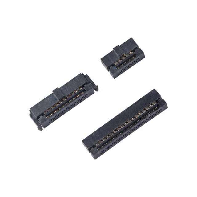 LECHUAN 1.27mm Pitch IDC Female Header Socket Flat Ribbon Cable Connector Nylon Housing 6-50P Copper PCB