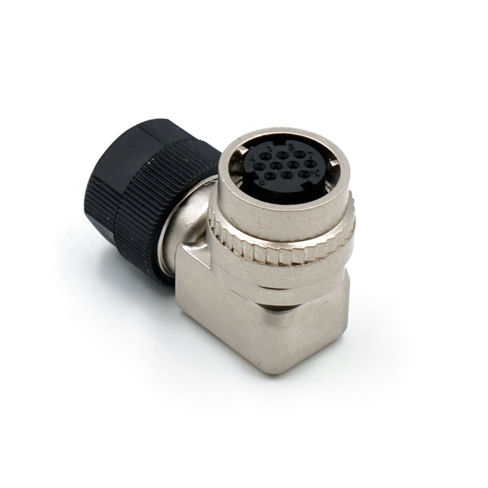LECHUAN One Touch Locking Style 2Pin Metal Right Angle Plug Small Sized DDK CM10-AP10S-M Circular Connectors Plastic Copper