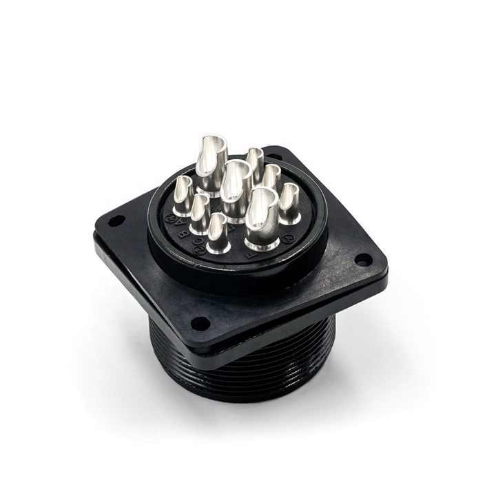 LECHUAN 9P Copper Alloy Circular Connector Solder Threaded Male Panel Box Mount Straight MIL Spec for Panel Mounting MS3102