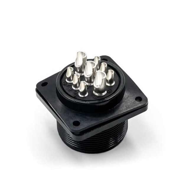LECHUAN 9P Copper Alloy Circular Connector Solder Threaded Male Panel Box Mount Straight MIL Spec for Panel Mounting MS3102