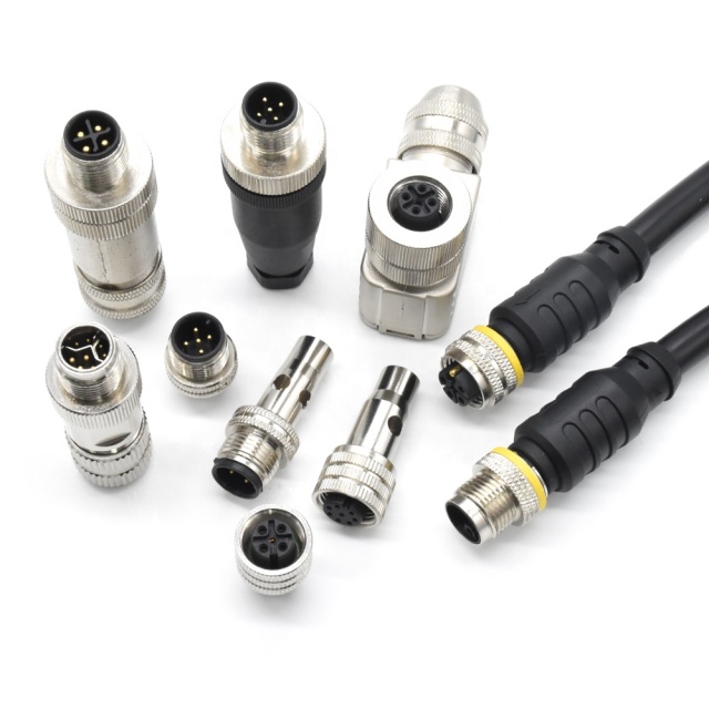 LECHUAN M8 M12 Overmolded Connector LED Cable Plug Circular 3/4/5/6/8 Pin Straight Male Female Screw Joint 4P 3P Cable Assembly