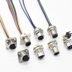 LECHUAN M8 M12 Overmolded Connector LED Cable Plug Circular 3/4/5/6/8 Pin Straight Male Female Screw Joint 4P 3P Cable Assembly