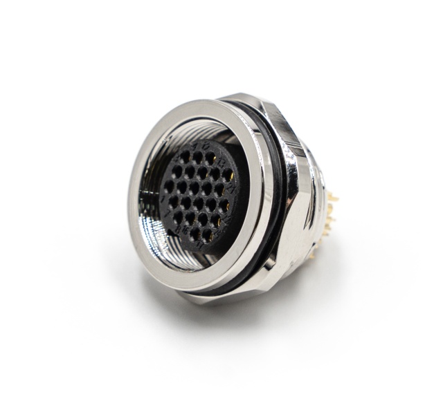 LECHUAN C091 M16 5Pin 7P IP67 Circular Socket Receptacle Female Straight Solder Hex Flange Connector Front Panel Connector for