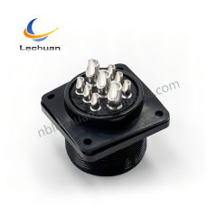 LECHUAN 9P Copper Alloy Circular Connector Solder Threaded Male Panel Box Mount Straight MIL Spec for Panel Mounting MS3102